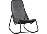 Gartenstuhl WOOOD "TOMS", schwarz (schwarz, schwarz, schwarz), B:51cm H:97cm T:95cm, Geflecht Rattan, Stühle, Gartenstuhl, geeignet für Innen- und Außenbereiche, H 97 cm x B 51 cm
