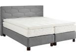 Boxspringbett, grau, B:175cm L:210cm, Bezug: 100% Polyester, WESTFALIA SCHLAFKOMFORT, Komplettbetten, Boxspringbett, wahlweise mit Topper