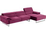 Ecksofa EGOITALIANO "Malika, edel und bequem, Designsofa mit hochwertigen Bezügen, L-Form", pink (fuchsia), B:287cm H:94cm T:165cm, Sofas, Ecksofa, mit Recamiere, inkl. Kopfteilverstellung und chromfarbenen Metallfüßen