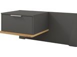 Nachtschrank MUSTERRING "Isabelle", grau (graphit, dekor), B:90cm H:43cm T:47cm, Holzwerkstoff, Schränke, Nachtschrank, verschiedene Farben, Unterboden in Eiche, Maße B50/90 x H43 x T47 cm