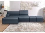 Ecksofa EGOITALIANO "Babouche, Designsofa mit außergewöhnlichem Sitzkomfort zum Wohlfühlen", grau (smoke), B:384cm H:80cm T:98cm, Leder »BULL« (echtes Rindsleder). Geschliffenes, pigmentiertes und behandeltes Rindsleder mit einer Dicke von 1, 3-1, 5 mm. Dieses Leder zeigt eine ziemlich weiche Hand mit einem halb undurchsichtigen Aussehen. Es handelt sich um ein geschütztes Leder. Eine leichte Deck