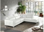 Ecksofa EGOITALIANO "Matt, hoher Sitzkomfort und aufwendige Detailverarbeitung, L-Form", weiß, B:285cm H:100cm T:221cm, Leder »BULL« (echtes Rindsleder). Geschliffenes, pigmentiertes und behandeltes Rindsleder mit einer Dicke von 1, 3-1, 5 mm. Dieses Leder zeigt eine ziemlich weiche Hand mit einem halb undurchsichtigen Aussehen. Es handelt sich um ein geschütztes Leder. Eine leichte Deckschicht sc