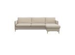 Ecksofa FLEXLUX "Fiore, super Sitzkomfort durch Kaltschaum im Sitz, L-Form", weiß (sanftes weiß), B:247cm H:85cm T:92cm, 100% Polyester, Sofas, Ecksofa, schmale Armlehnen, Füße Alu+ Eiche