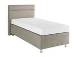 Boxspringbett, beige (struktustoff dunkelbeige), ohne LED-Beleuchtung, Liegefläche B/L: 100cm x 200cm, H2 + H2, 7-Zonen-Kaltschaummatratze, Bezug Unterbox und Kopfteil: Strukturstoff (77% Polyester und 23% Viskose);Bezug Obermatratze 100% Polyester, waschbar bis 60C, WESTFALIA SCHLAFKOMFORT, Komplettbetten, Boxspringbett, wahlweise mit LED-Beleuchtung