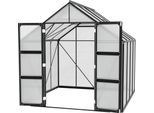 Gewächshaus VITAVIA "Domus 6700", schwarz, B:257cm H:253,9cm T:263cm, Gewächshäuser, Gewächshaus, mit Doppelschwingtüren und bodentiefer Türschwelle, 6 mm Hohlkammer