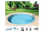 Rundpool MY POOL BWT "mit sandfarbener Folie für den Karibik Look", beige (weiß, sand), H:150cm Ø:600cm, Schwimmbecken, Rundpool, Höhe 150 cm, in versch. Größen verfügbar