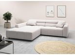 Ecksofa 3C CANDY "Denver auch mit Cord- und Easy care-Bezug, Kopfteilverstellung L-Form", weiß, B:258cm H:68cm T:217cm, 100% Polyester, Sofas, Ecksofa, wahlweise. mit motorischer Sitztiefenverstellung
