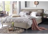 Polsterbett "Elba", beige (dunkelbeige), B:170cm L:210cm, Bezug Bett: Microfaser (100% Polyester) oder Strukturstoff (77% Polyester, 23% Viskose);Bonnell-Federkernmatratze: 51% Polypropylen, 39% Polyester und 10% Baumwolle;Kaltschaummatratze: 100% Polyester, Bezug abnehm- und waschbar bis 60C, WESTFALIA SCHLAFKOMFORT, Betten, Polsterbett, wahlweise mit LED-Beleuchtung