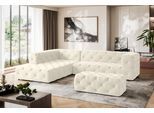 Ecksofa HOME AFFAIRE "FOLLINA", beige (creme), B:325cm H:71cm T:228cm, 100% Polyester, Sofas, Ecksofa, L-Form, mit klassischer Chesterfield-Knopfheftung