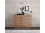 Sideboard HOME AFFAIRE "Jupiter, Breite 121 cm, Kommode 2 Türen - Soft Closing, Anrichte", braun (mercure nb holzstruktur), B:121cm H:90cm T:44cm, Sideboards, Sideboard, moderne Griffblende, FSC, cleveres Stauraumkonzept