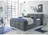 Boxbett ED EXCITING DESIGN "Redmond", grau (grau uran 04 anthrazit), B:200cm L:237cm, 95% Polyester, 5% Nylon, Komplettbetten, Boxbett, inkl. Zwei Bettkästen, Stauraum im Kopfteil und Topper