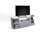 TV-Bank FMD "Nona", bunt (sandeichefarben, abgesetzt blau, lavafarben), B:135cm H:52cm T:50cm, Sideboards, TV-Bank