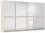 Schwebetürenschrank RAUCH "Kleiderschrank Schrank Garderobe Schlafzimmerschrank SCALE-LINE", beige (champagner), B:360cm H:223cm T:68cm, Holzwerkstoff, Schränke, Schwebetürenschrank, edle Optik mit Bauchbinde in Korpusfarbe Spiegelfront MADE IN GERMANY