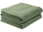 Duschtücher SCHIESSER "Turin aus 100% Baumwolle in dezenter Reiskornoptik", grün, B:70cm L:140cm, Frottier, Frottier, Handtücher, Duschtücher, MADE IN GREEN by OEKO-TEX