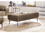 Polsterhocker W.SCHILLIG "run", beige (stone z73), B:150cm H:46cm T:60cm, Longlife Xtra-Leder Z73: Naturwalkleder der Luxusklasse aus den erlesensten Rohhäuten. Hautstärke 1, 1 – 1, 3 mm;ROHLEDER Chenille-Flachgewebe Q2 W77 (68% Polyacryl, 32% Polyester);Stoff S37 (100% Polyester), Hocker, Polsterhocker, mit Holzsockel, Füße in Schwarz pulverbeschichtet, Breite 150 cm