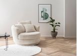 Drehsessel HOME AFFAIRE "MAISIE, Love Seat XXL, Lese-Sessel BIG-", beige (hellbeige), B:120cm H:86cm T:120cm, Sessel, Drehsessel, Sessel in MEGA CORD u. Web-Velours, 360 Grad drehbar