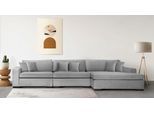 Sofa-Eckelement HOME AFFAIRE "Skara XXL L-Form", grau, B:400cm H:86cm T:190cm, 100% Polyester, Polsterelemente, Sofa-Eckelement, Lounge-Sofa XXL mit Federkern-Polsterung, in vielen Bezugsvarianten