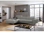 Ecksofa W.SCHILLIG "piedroo, Designsofa mit tollem Sitzkomfort, elegant und bequem, L-Form", grau (grau r66), B:343cm H:70cm T:193cm, Chenille-Flachgewebe R66 (85% Polyester, 15% Nylon), Sofas, Ecksofa, Kopfteilverstellung, wahlweise mit Sitztiefenverstellung, Breite 343cm