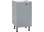 Spülenschrank KOCHSTATION "KS-Cara", grau (basaltgrau, basaltgrau), B:45cm H:87cm T:58,4cm, Schränke, Spülenschrank, Breite 45 cm