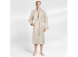 Herrenbademantel HAMMETEX "hergestellt aus 100% Baumwolle – 380 g/m² Frottee, mit Taschen" Gr. XXL, beige, XXL, Baumwolle, Hausmäntel, Herrenbademantel, saugfähig & Weich
