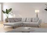 Ecksofa OTTO HOME "Mikado L-Form", grau (hellgrau), B:297cm H:88cm T:245cm, 95% Polyester 5% Polyamid, Sofas, Ecksofa, inkl. Sitztiefenverstellung und Armteilverstellung