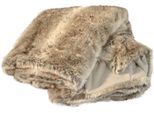 Wohndecke MESANA "Wolf", braun, B:150cm L:200cm, Polyester, Wohndecken, Wohndecke, aus hochwertigem Fellimitat, Kuscheldecke, 150x200 cm