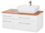Waschbeckenunterschrank WELLTIME "Davos", weiß, B:90cm H:55cm T:47cm, Schränke, Waschbeckenunterschrank, Badmöbel, Waschtisch inkl. Waschbecken, Breite 90 cm