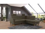 Ecksofa HOME AFFAIRE "Palmera L-Form, B: 236 cm", grün (oliv), B:236cm H:89cm T:212cm, 100% Polyester;Struktur (100% Polyester);Luxus-Microfaser in Lederoptik (100% Polyester), Sofas, Ecksofa, optional Bettfunktion & Bettkasten, Federkern