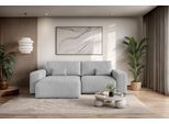 Ecksofa OTTO HOME "MATTS Schlafsofa mit Bettkasten, Maße B/T/H: 265/159/89 cm", grau (hellgrau), B:265cm H:89cm T:159cm, 100% Polyester, Sofas, Ecksofa, L-Form mit Recamiere rechts oder links, hoher Sitzkomfort