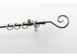 Gardinenstange GARESA "Clara", grau (chromfarben), L:350cm Ø:16mm, Kunststoff, Metall, Gardinenstangen, Gardinenstange, Vorhanggarnitur, mit Ringe und Haken, verlängerbar