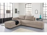 Ecksofa "LooksIII L-Form", beige, B:287cm T:229cm, Struktur (100% Polyester);Feinstruktur (100% Polyester), LOOKS BY WOLFGANG JOOP, Sofas, Ecksofa, durch Drehfunktion zum Bett wandelbar, inklusive Staufach