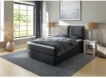 Boxspringbett HOME AFFAIRE "Lysann", grau (anthrazit), B:147cm L:215cm, Komplettbetten, Boxspringbett, 5fach verstellbares Kopfteil, in 4 Breiten, 3 Matratzenarten