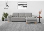 Ecksofa SIT & MORE "Westham L-Form", silber, B:275cm H:88cm T:172cm, 90% Polyester 10% Polyamid, Sofas, Ecksofa, mit Recamiere, mit oder ohne Bettfunktion, Bettkasten, Füße Eiche