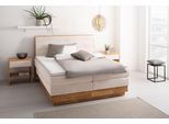 Boxspringbett OTTO HOME "Jenna", beige (sabbia), B:184cm L:216cm, Komplettbetten, Boxspringbett, ohne LED-Beleuchtung, mit zertifizierten, recycelten Bezugsstoffen
