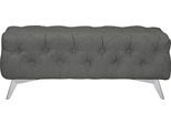 Polsterhocker HOME AFFAIRE "Amaury", grau, B:120cm H:45cm T:80cm, Struktur (100% Polyester);Samtoptik (100% Polyester), Hocker, Polsterhocker, Chesterfield-Optik, Breite 120cm, Fußfarbe wählbar