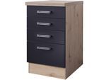 Unterschrank FLEX-WELL "Antigua", grau (anthrazit, san remo eiche), B:50cm H:86cm T:57cm, Holzwerkstoff, Schränke, Unterschrank, (B x H x T) 50 x 86 x 60 cm, mit praktischen Schubkästen