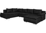 Wohnlandschaft HOME AFFAIRE "Acra U-Form", grau (anthrazit), B:325cm H:83cm T:229cm, 100% Polyester, Sofas, Wohnlandschaft, mit Bettfunktion und Bettkasten, in Mattenoptik