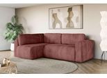 Ecksofa OTTO HOME "Zacharia wahlweise Schlafsofa mit Bettkasten, B/T/H 250/166/86 cm", rosa, B:250cm H:86cm T:166cm, 100% Polyester, Sofas, Ecksofa, L-Form mit Wellenunterfederung, Ottomane rechts oder links bestellbar