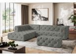Ecksofa HOME AFFAIRE "FOLLINA", grau (hellgrau), B:325cm H:71cm T:228cm, 100% Polyester, Sofas, Ecksofa, L-Form, mit klassischer Chesterfield-Knopfheftung