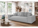 Big-Sofa HOME AFFAIRE "LAKESIDE 3-Sitzer Schlafsofa mit Bettkasten, Breite 256,5 cm", grau (hellgrau), B:256,5cm H:82cm T:122cm, 100% Polyester, Sofas, Big-Sofa, Liegefläche 168,5x195 cm, hoher Sitzkomfort, Maße B/T/H: 256/122/82cm