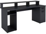 Gamingtisch BYLIVING "Fantastic", grau (anthrazit, anthrazit, anthrazit), B:180cm H:93cm T:65cm, Tische, Gamingtisch, mit Aufsatz, Breite 180 cm