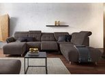 Wohnlandschaft HOME AFFAIRE "Manhattan U-Form", braun (espresso), B:345cm H:102cm T:247cm, Luxus Microfaser2 (90% Polyester, 10% Polyamid);Flachgewebe (100% Polyester);Luxus-Microfaser1 (100% Polyester), Sofas, Wohnlandschaft, 2 Sitze mit elektrischer Relaxfunktion, verstellbare Armlehnen