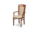 Esszimmerstuhl HOME AFFAIRE "FERDI, Armlehnstuhl, Made in Italy, Massivholz", braun (kirsch, beige, kirschbaum, beige), B:55cm H:100cm T:57cm, Massivholz, Stühle, Esszimmerstuhl, Bezug Feinstruktur (wasser-und fleckabweisend) oder Struktur
