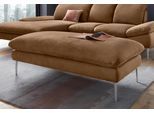 Hocker W.SCHILLIG "enjoy&MORE", braun (chocolate s37), B:151cm H:45cm T:71cm, Chenille-Flachgewebe R66 (85% Polyester, 15% Nylon);Longlife Xtra-Leder Z59: Glattleder mit modischer Prägung. Hautstärke 0, 9 - 1, 1 mm;Stoff S37 (100% Polyester), Hocker, Hocker, Füße Chrom glänzend, Breite 151 cm