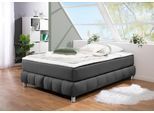 Boxspringbett HOME AFFAIRE "Salo", grau (anthrazit), B:146cm L:226cm, Komplettbetten, Boxspringbett, Ohne Kopfteil, inkl. Topper, auch in Überlänge 220 cm