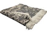 Wohndecke ADAM "Flower Cuvée", grau (taupe), B:145cm L:190cm, Baumwolle, Wohndecken, Wohndecke, im floralem Design, Kuscheldecke