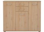 Hochkommode PRIESS "Lindau", braun (edelbuchefarben), B:123cm H:103cm T:38cm, Holzwerkstoff, Sideboards, Hochkommode