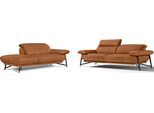 Sofa EGOITALIANO "Anais, Design mit hohem Sitzkomfort, Fußfarbe schattengrau", braun (brandy), Sofas, Luxus-Microfaser Lederoptik, Ottomane Armlehne rechts, Sofa, Set, Kopfteil verstellbar, Luxus-Microfaser Lederoptik, brandy