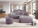 Ecksofa SIT & MORE "Cadabra L-Form", lila (flieder), B:243cm H:80cm T:198cm, Samtoptik (100% Polyester);Soft clean (98% Polyester, 2% Polyamid);Struktur fein (100% Polyester), Sofas, Ecksofa, Breite 243 cm, inklusive Sitztiefenverstellung