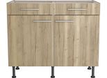 Unterschrank OPTIFIT "Klara", braun (wildeiche), B:100cm H:87cm T:58,4cm, Holzwerkstoff, Schränke, Unterschrank, Breite 100 cm